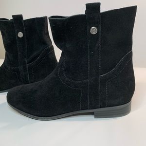 Frye Sarah Shorty Black Suede Ankle Boot